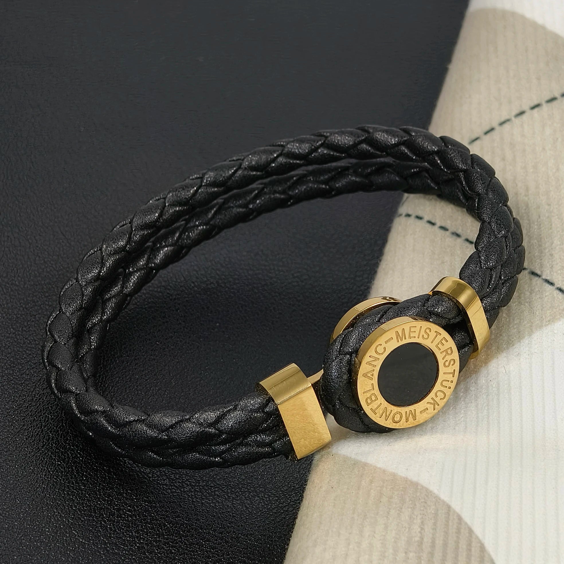 New personalized Wanjia European and American bracelet MB bracelet woven stainless steel men's bracelet