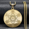 Archangel Metatron Cube Pendant — Stainless Steel