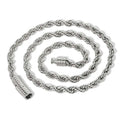 6mm Rope Chain Necklace Stainless Steel Never Fade Waterproof Choker Men Women Jewelry Gold Color Chains Gift