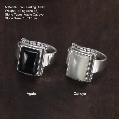 925 Silver Lucifer Ring with Black Onyx Stone