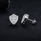 Iced Out Cross Stud Earrings — 925 Silver