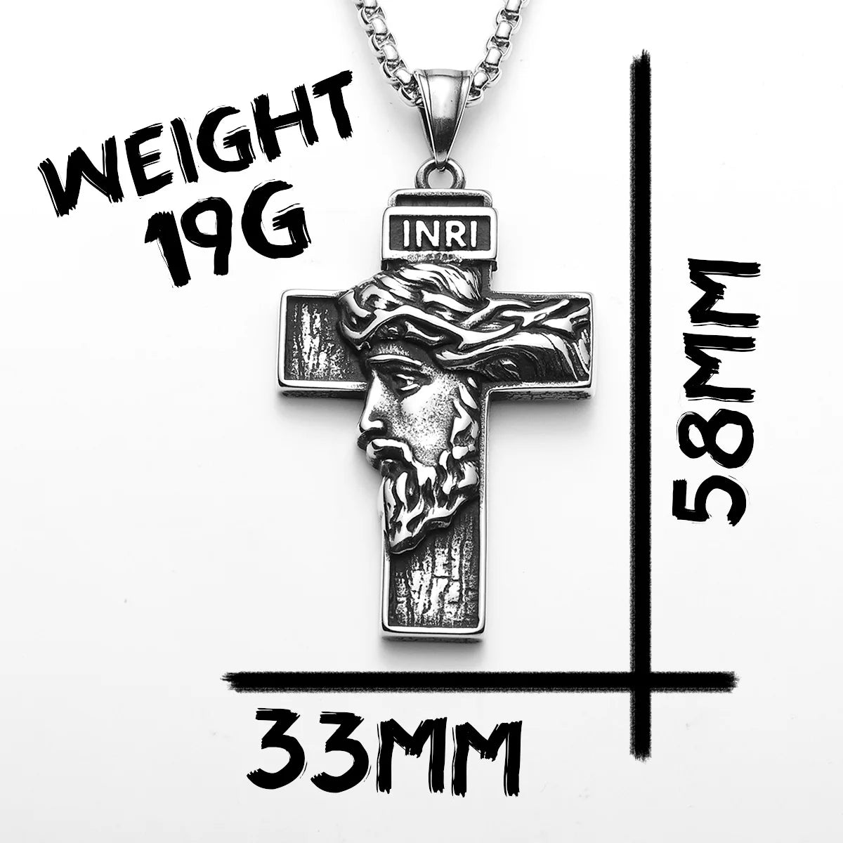3D Jesus Cross Pendant — Stainless Steel