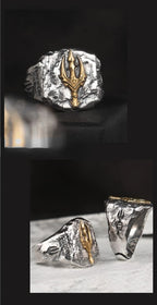 Silver Trident Open Ring — Vintage Gothic Punk