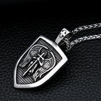 Archangel Michael Pendant — 316L Stainless Steel