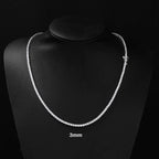 Iced Out CZ Tennis Chain Necklace, 4mm — Copper Alloy