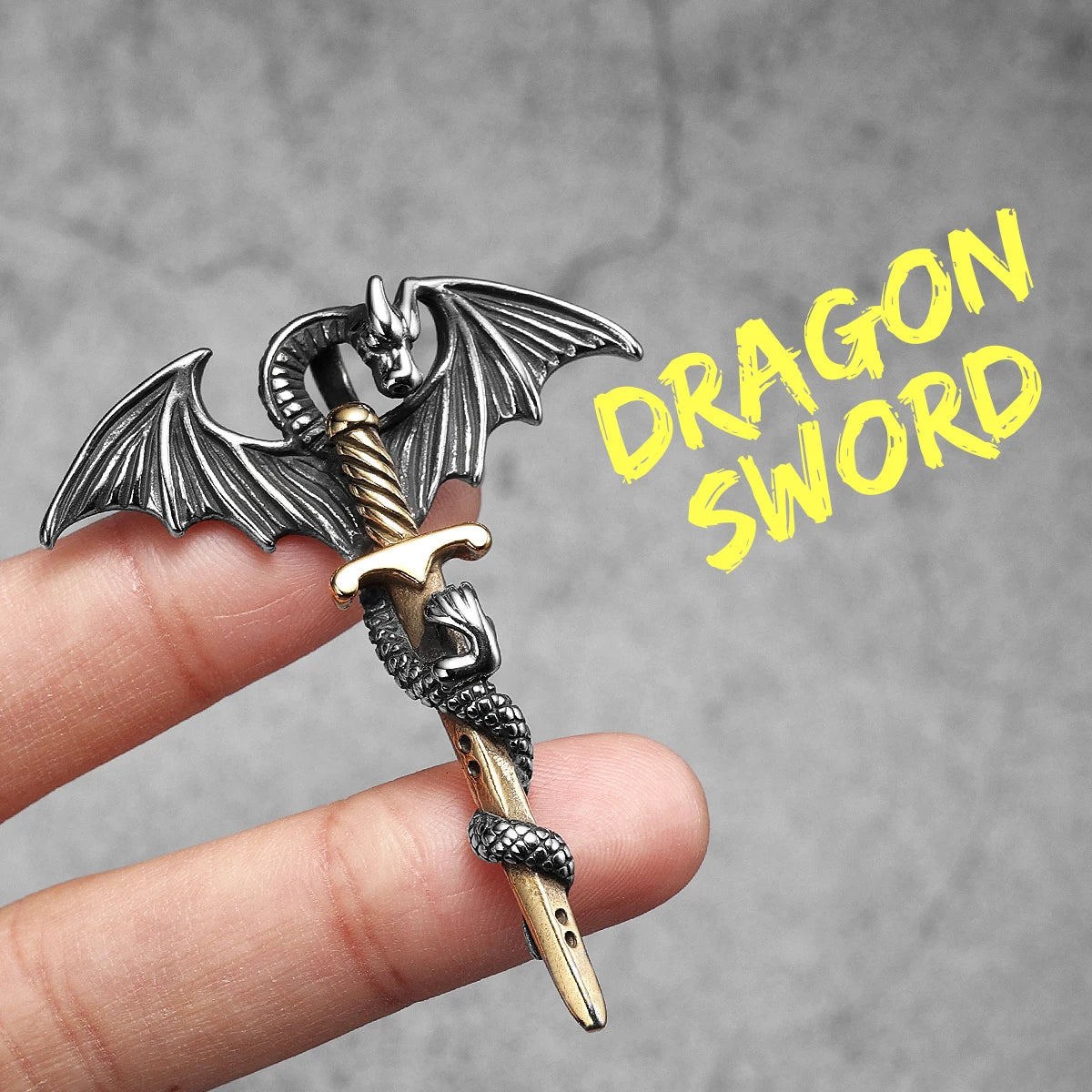Dragon Slaying Sword Pendant Necklace — Stainless Steel