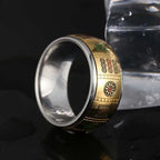 Anxiety Ring For Men Chinese Character Mahjong Stainless Steel Rotatable Spinning Spinner Ring Homme Gift Party Finger