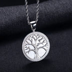 Iced Out Tree of Life Pendant — 14K Gold