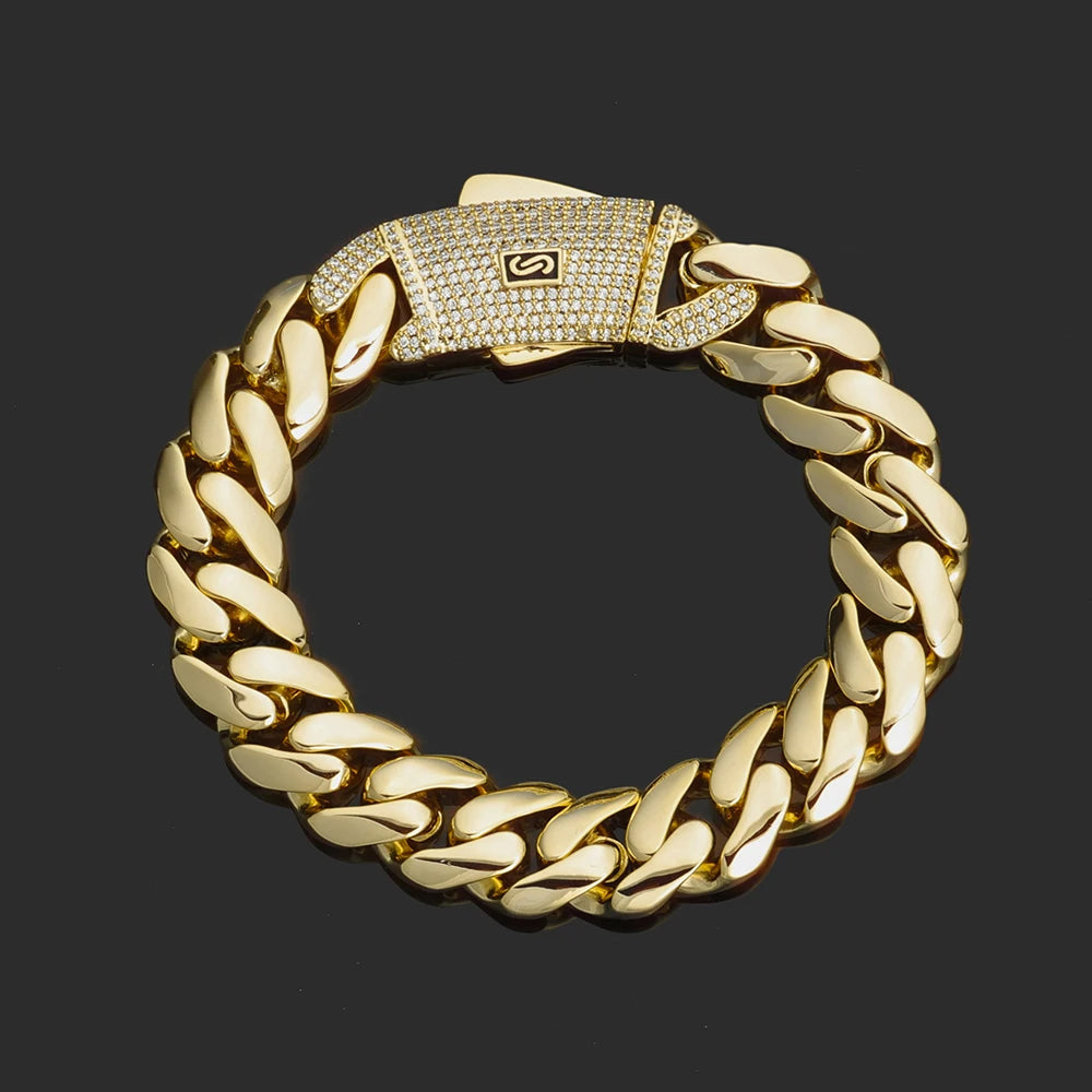 Gold Monaco Chain Necklace 12/15/20MM