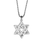 Gold Iced Out Hexagon Pendant Rope Chain Necklace