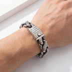 Kalen Snake Skin Cuban Link Men's Bracelet Punk Heavy Stainless Steel Motorcycle Jewelry Vintage Metal Accessory Gift