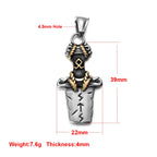 Norse Viking Rune Round Pendant Necklace — Stainless Steel
