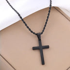 Collier Homme Spiritual Necklace - Male Minimalism Stainless Steel Jesus Cross Collar for Men Collar Hombre Jewelry Crosses