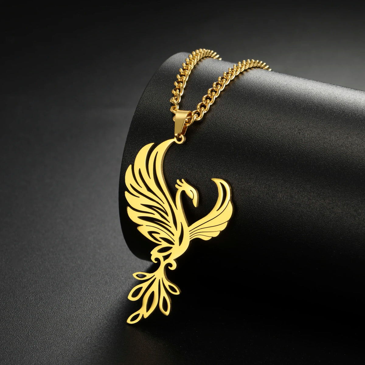 Winged Bird Totem Pendant Necklace — Stainless Steel