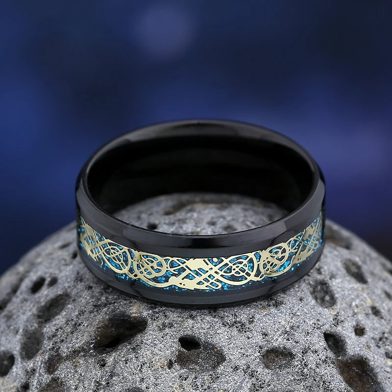 Viking Norse Rune Pattern Ring — Stainless Steel