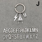 Fashion A-Z Letter Charm Lightning Bolt Plug Electrician Keychain for Electrical Worker Bag Car Keyring Gifts