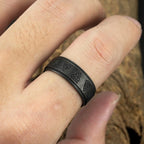 Viking Valknut Ring for Men — Antique Black Stainless Steel