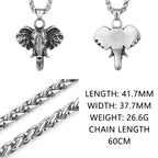 Retro Exaggerated Elephant Pendant Men's Fashion Animal Elephant 316L Stainless Steel Pendant Necklace Gift Jewelry Wholesale