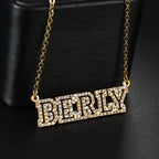 Personalized Custom Zircon Name Necklace Stainless Steel for Women Men Double Layers Zircon Twist Chain Birthday Jewelry Gift