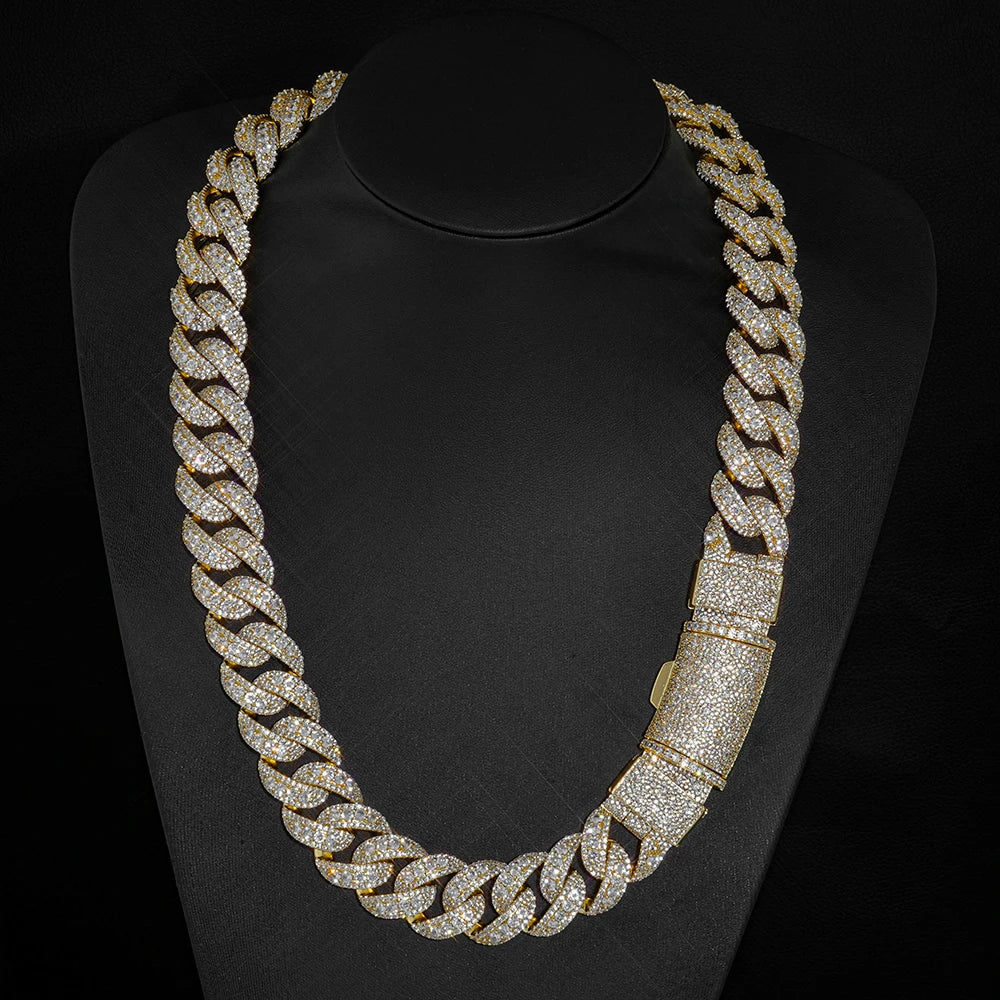 Iced Out Cuban Chain Necklace Stainless Steel