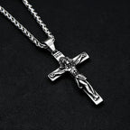 Vintage Gothic Jesus Cross Pendant Necklace Christian Faith Amulet Ornament Unique Jewelry Gifts For Men Women Wholesale