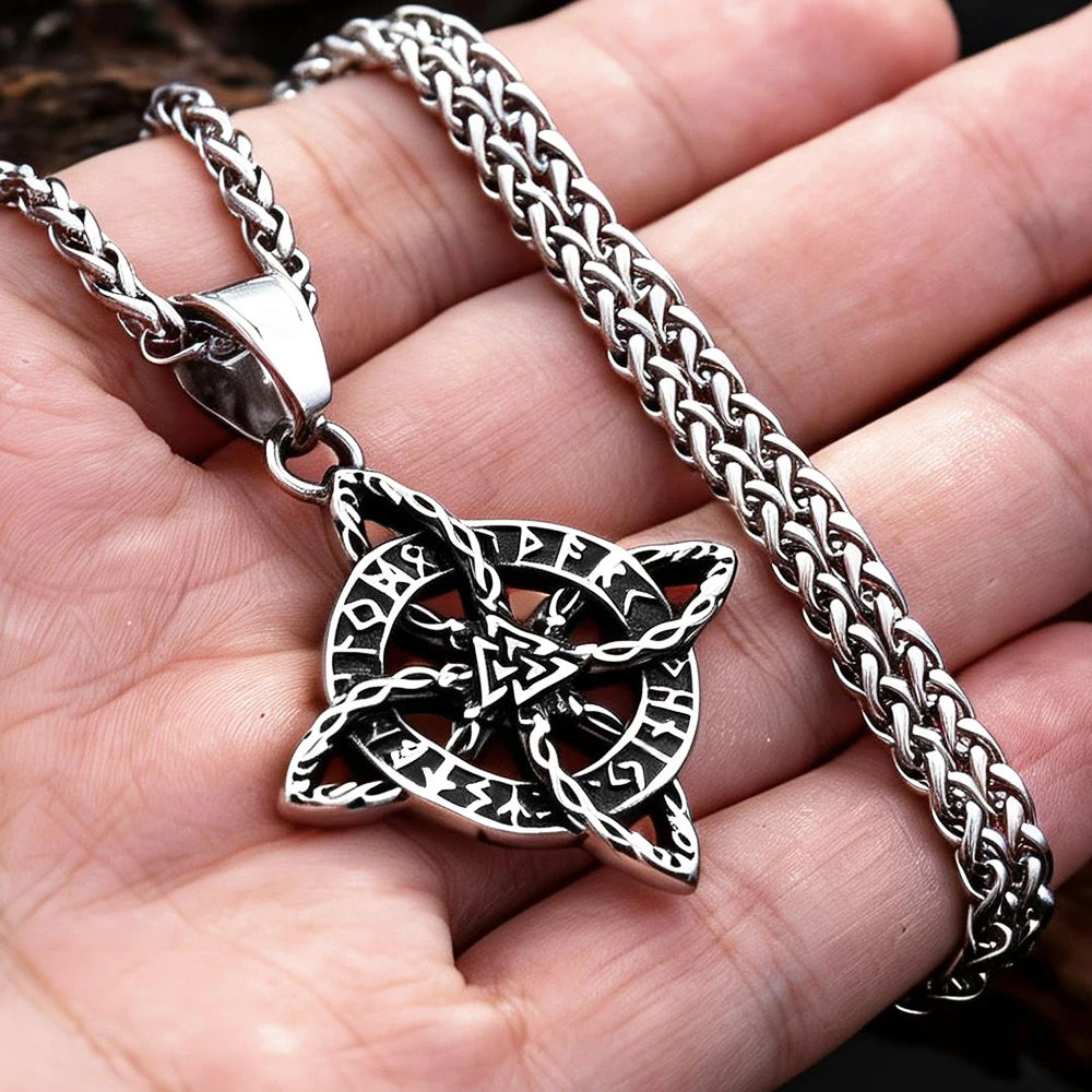 Valknut Steel Pendant Nordic Celtic Knot 316L