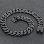Men's 60CM Long 24MM Width Brushed Solid Stainless Steel Curb Cuban Link Chain Necklace for Men Male On Neck Jewelry