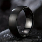 8mm Comfort Fit Black Stainless Steel Ring Durable Classic Band Fashion Jewelry Gift for Men Teens Adults Daily Wear