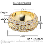 Iced Out Cuban Spinner Ring Stainless Steel