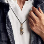 Tibetan Vajra Pendant Necklace — Gold-Tone Rotatable