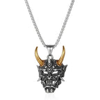 Street Retro Cool Exaggerate Stainless Steel Creative Clavicle Chain Wheat Chain Ox Head Choker Man Necklace
