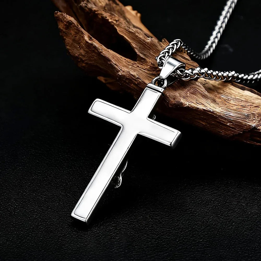 Vintage Gothic Jesus Cross Pendant Necklace Christian Faith Amulet Ornament Unique Jewelry Gifts For Men Women Wholesale