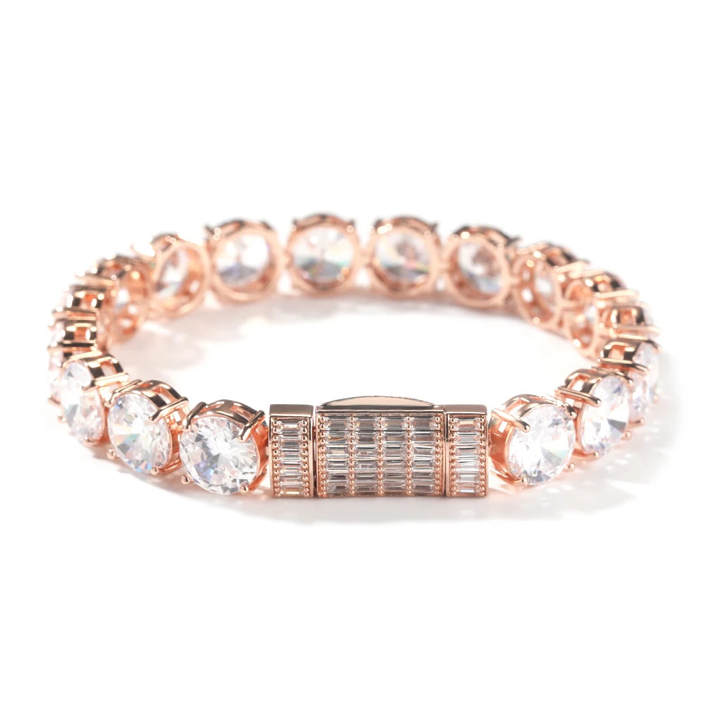 UWIN 10mm Tennis Chain Bracelet Zirconia Iced Out Cubic Baguette Bail Zirconia Fashion Luxury Hiphop Jewelry