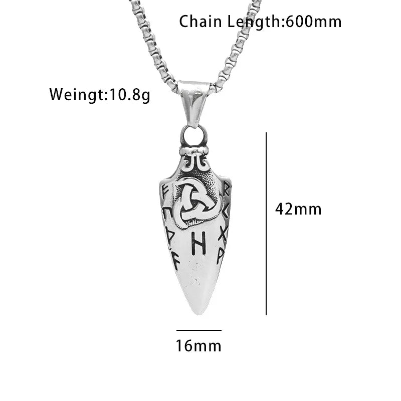 Odin Rune Viking Stainless Steel Pendant Necklace