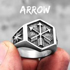 Arrow of Eros Stainless Steel Mens Rings Unique Charm Punk for Couple Male Boyfriend Biker Jewelry Creativity Gift