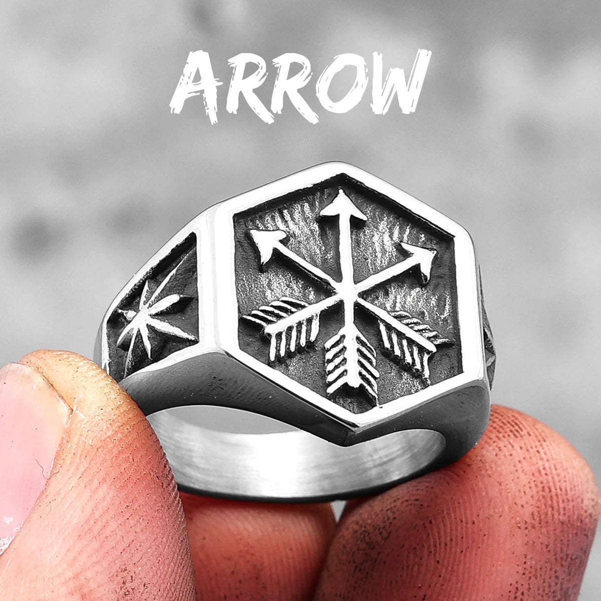 Arrow of Eros Stainless Steel Mens Rings Unique Charm Punk for Couple Male Boyfriend Biker Jewelry Creativity Gift