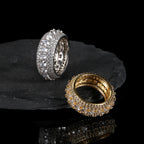 Cuban Ring Iced Out Stainless Steel 5-Row