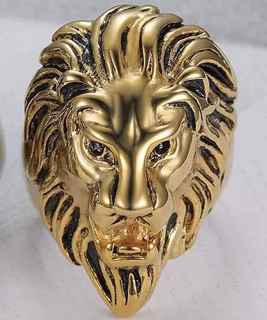 Lion Head Steel Ring 316L Animal Style Finger
