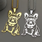 Sweet French Bulldog Chain For Women Men Stainless Steel Silver Color Animal Puppy Pug Dog Lovely Pendant Necklace