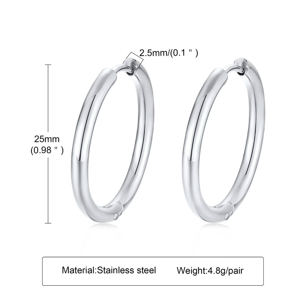 Minimal Hoop Earring — Stainless Steel