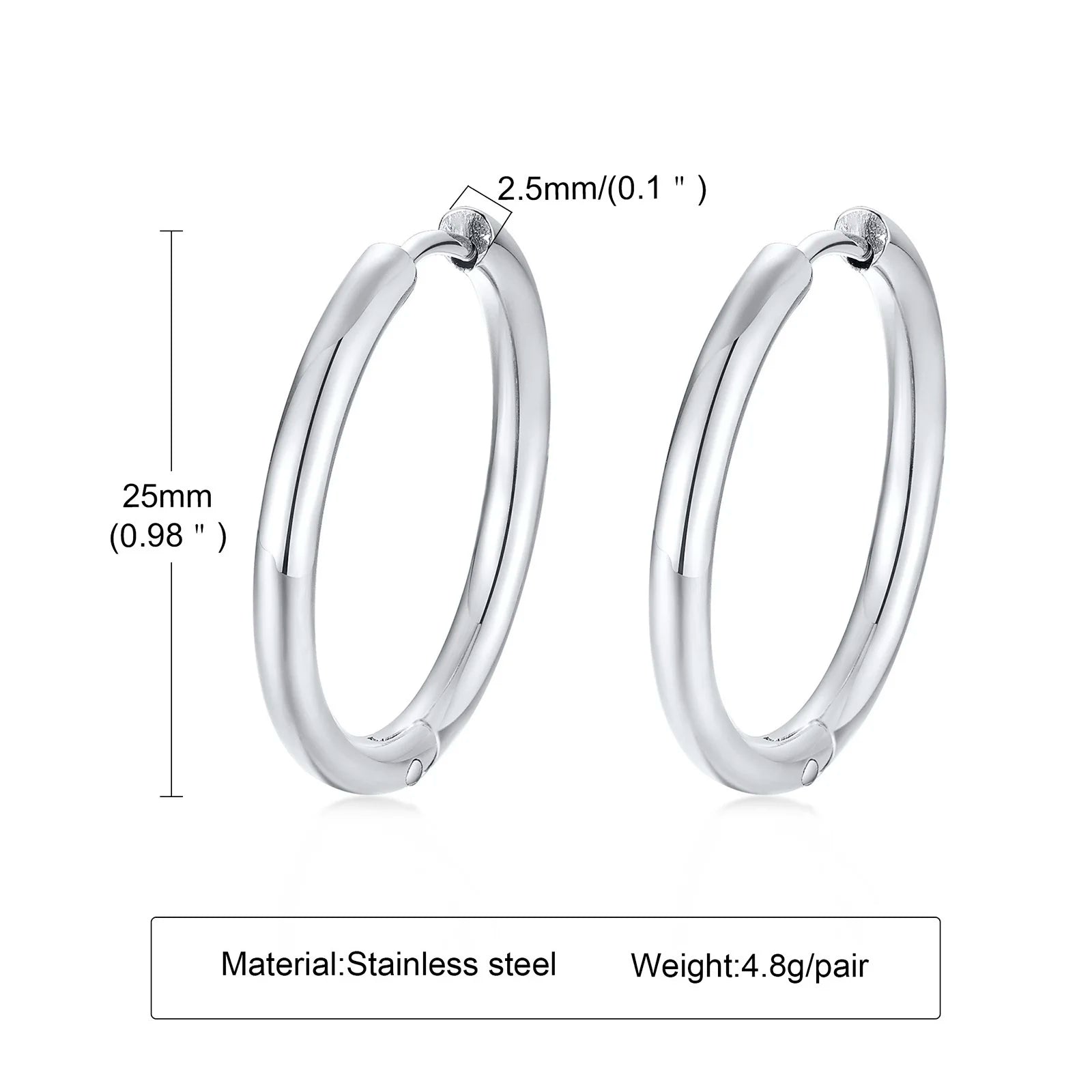 Minimal Hoop Earring — Stainless Steel