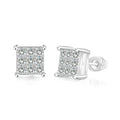 Gold Iced Out Square Zirconia Earrings Statement