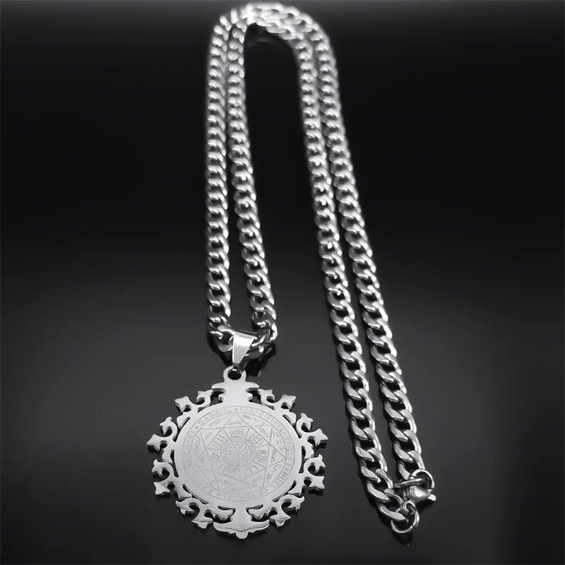 Archangel Amulet Pendant Necklace — Stainless Steel