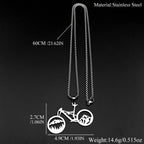 Mountain Bike Pendant Necklace — Stainless Steel