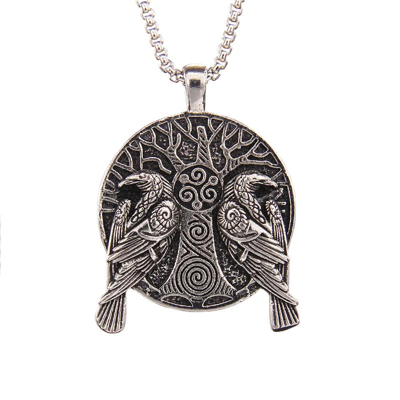 Odin Steel Chain Nordic Mythology Double Crow