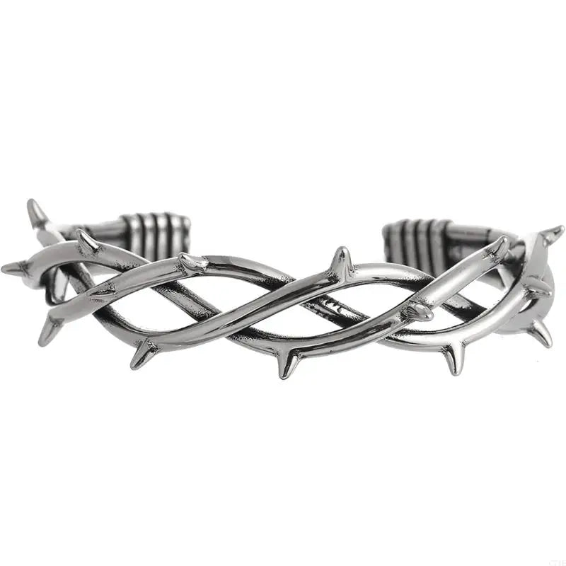Adjustable Open Spiked Gothic Punk Bracelet Copper Plating Fashion Accessory