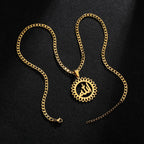 Atoztide Personalized Customized Brand Logo Names Pendant Necklace Stainless Steel Thick Chain for Men Women Jewelry