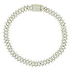 Iced Out Bling Miami Cuban Chain Necklace Gold Silver Color CZ Cubic Zirconia Link Men Women Hip Hop Jewelry