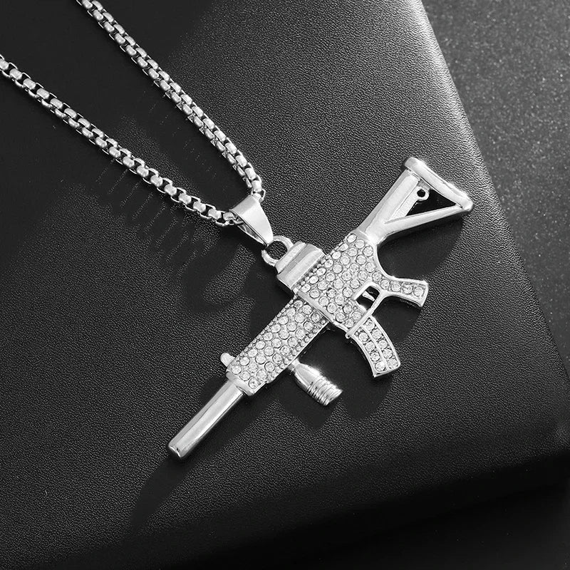 Hip Hop Iec Out Put Crystal Zirconia Dollar Sign Pendant Necklace Fashion Punk Cool Rock Rap Party Jewelry Accessories