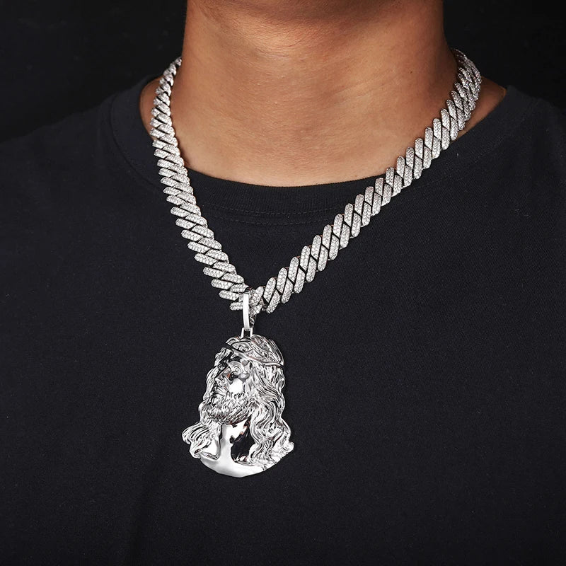 Hip Hop High Polishing Bling JESUS PIECE Pendants Necklace Men Rapper Jewelry Gold Silver Color